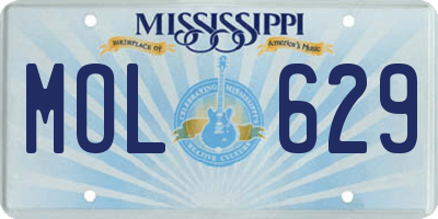 MS license plate MOL629