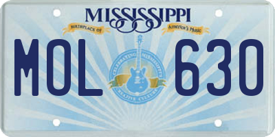 MS license plate MOL630