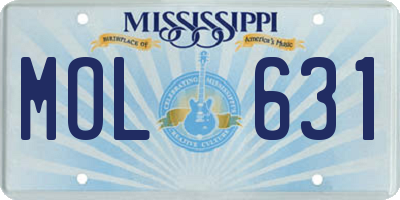 MS license plate MOL631