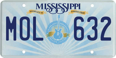 MS license plate MOL632