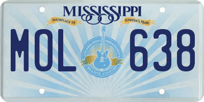 MS license plate MOL638