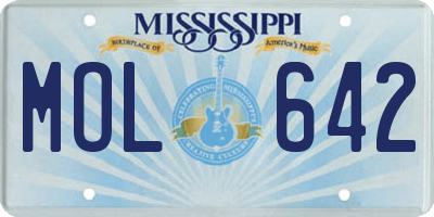 MS license plate MOL642