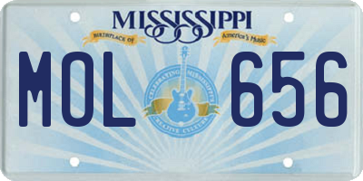 MS license plate MOL656
