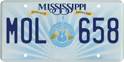 MS license plate MOL658