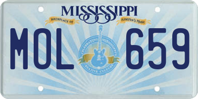 MS license plate MOL659