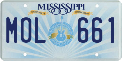 MS license plate MOL661