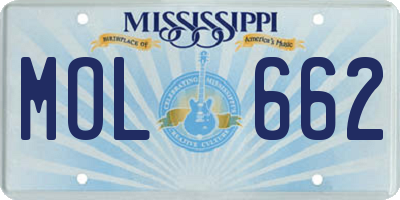 MS license plate MOL662