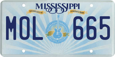 MS license plate MOL665