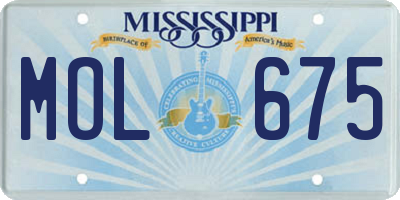 MS license plate MOL675