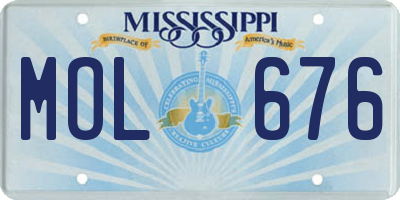MS license plate MOL676