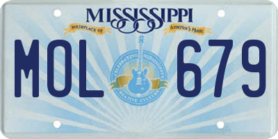 MS license plate MOL679