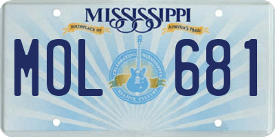 MS license plate MOL681