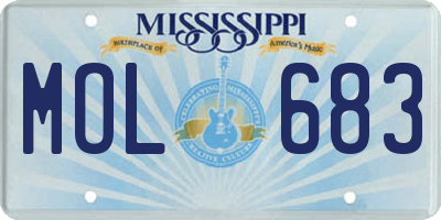 MS license plate MOL683