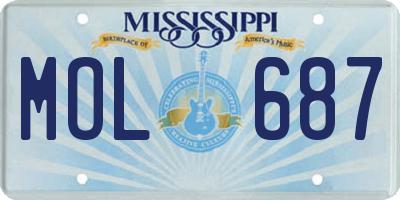 MS license plate MOL687