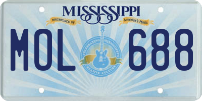 MS license plate MOL688