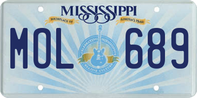 MS license plate MOL689