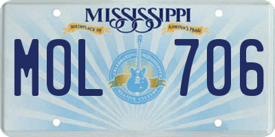 MS license plate MOL706