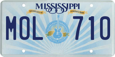 MS license plate MOL710