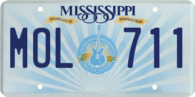 MS license plate MOL711