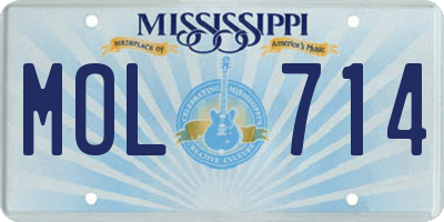 MS license plate MOL714