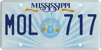 MS license plate MOL717