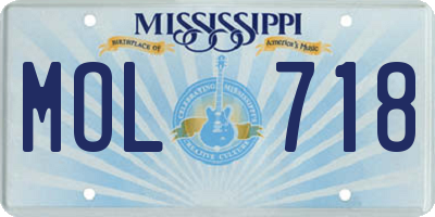 MS license plate MOL718