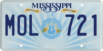 MS license plate MOL721