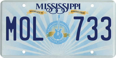 MS license plate MOL733