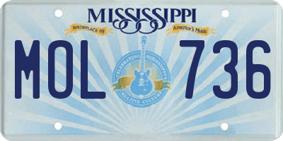 MS license plate MOL736