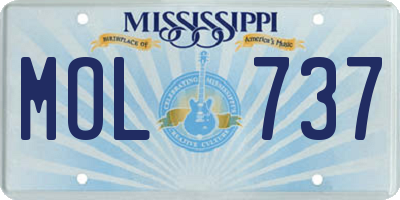 MS license plate MOL737