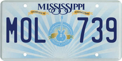 MS license plate MOL739