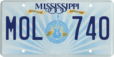 MS license plate MOL740