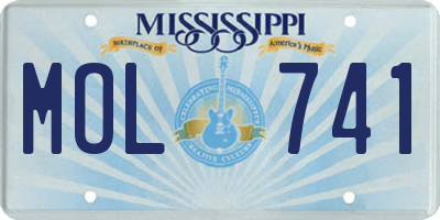 MS license plate MOL741