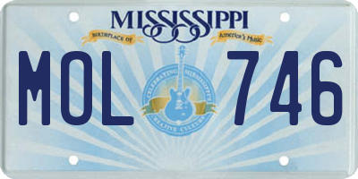 MS license plate MOL746