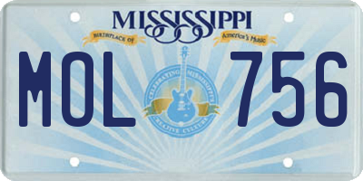 MS license plate MOL756