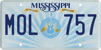 MS license plate MOL757