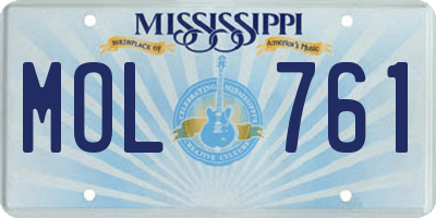 MS license plate MOL761