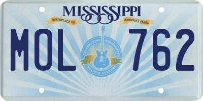 MS license plate MOL762