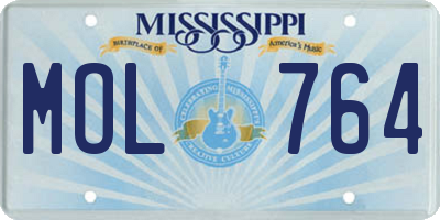 MS license plate MOL764