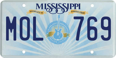 MS license plate MOL769
