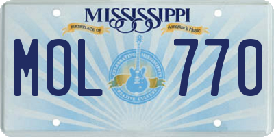 MS license plate MOL770