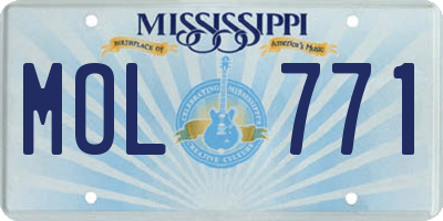MS license plate MOL771