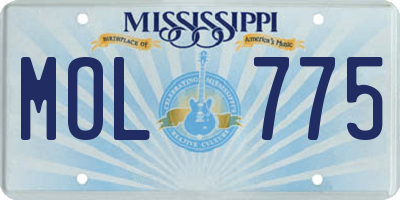 MS license plate MOL775