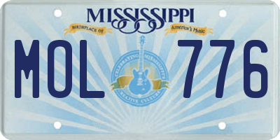 MS license plate MOL776