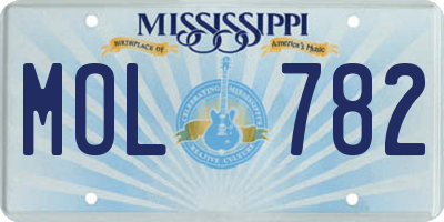 MS license plate MOL782