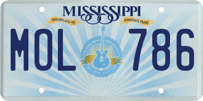 MS license plate MOL786