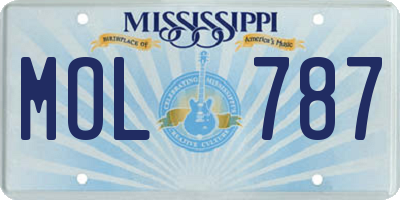 MS license plate MOL787
