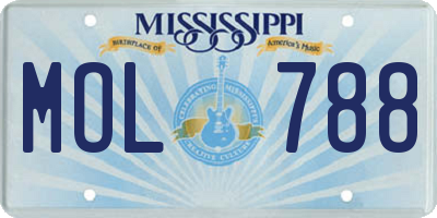 MS license plate MOL788