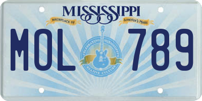 MS license plate MOL789
