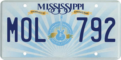 MS license plate MOL792